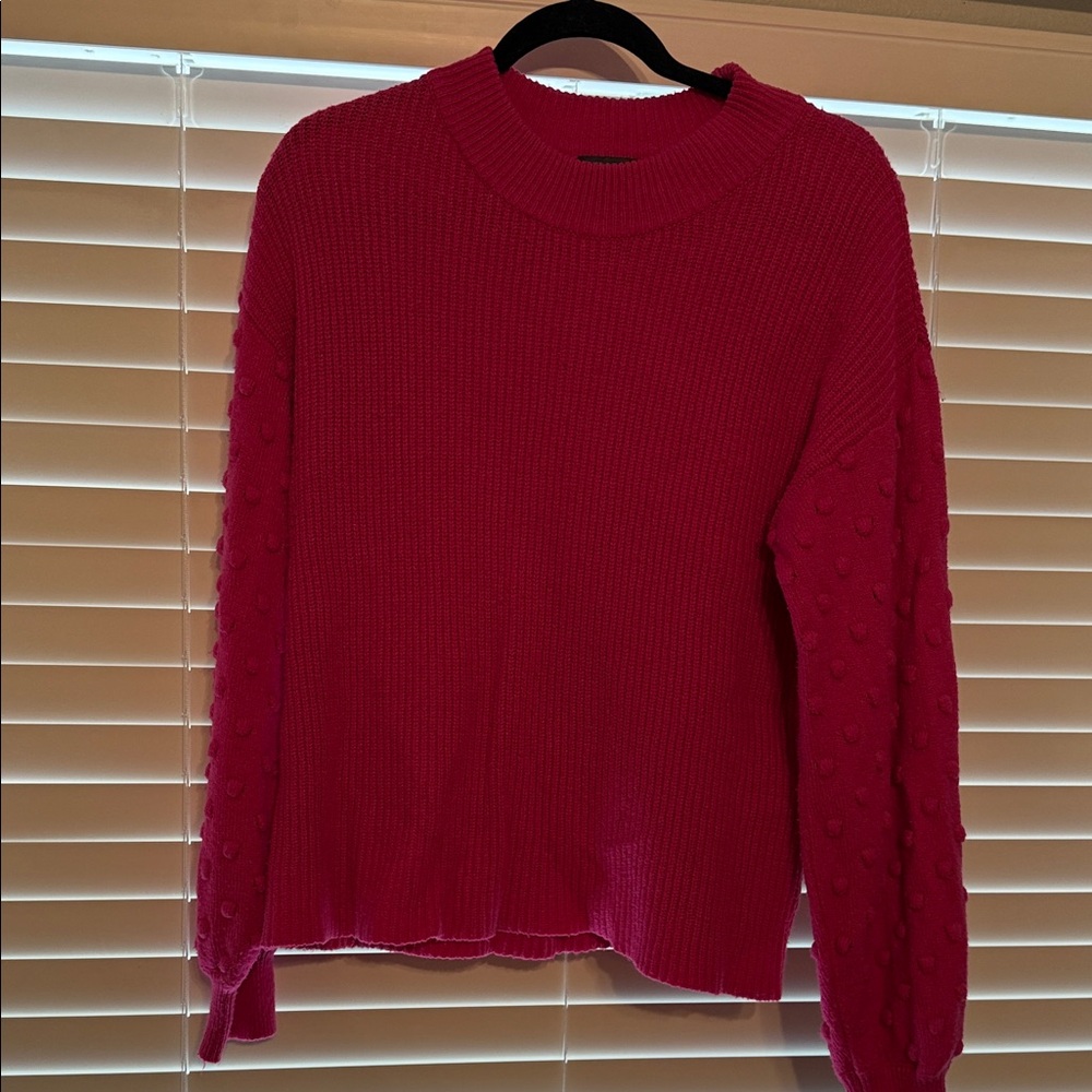 Vince Camuto Vibrant Hot Pink Textured Sweater